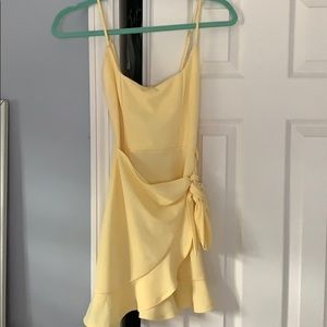 LUCY IN THE SKY yellow wrap dress